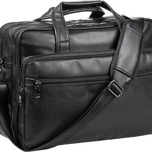 Leather Laptop Bag, Men's 15.6 Inche 17.3 Inche Messenger Briefcase Business
